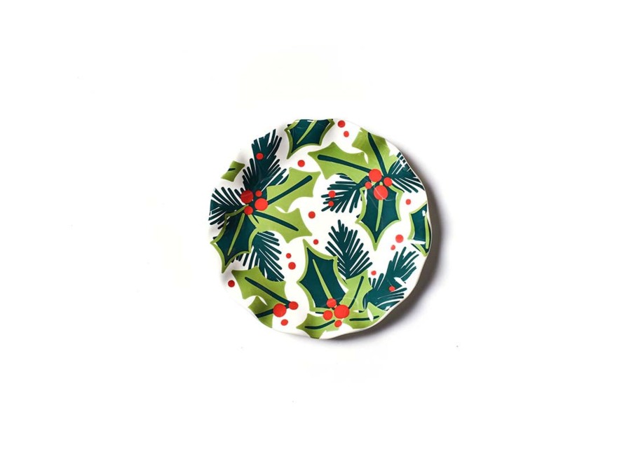 Shop All Dinnerware | Coton Colors by Laura Johnson Balsam And Berry Holly Ruffle Salad Plate, Set Of 4