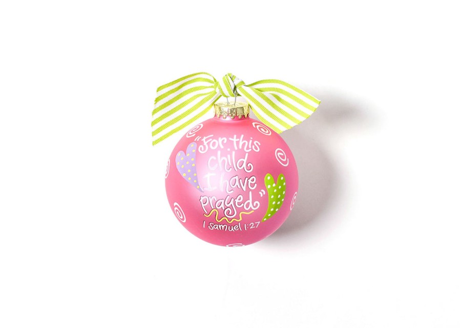 Religious Ornaments | Coton Colors by Laura Johnson For This Child Pink Glass Ornament