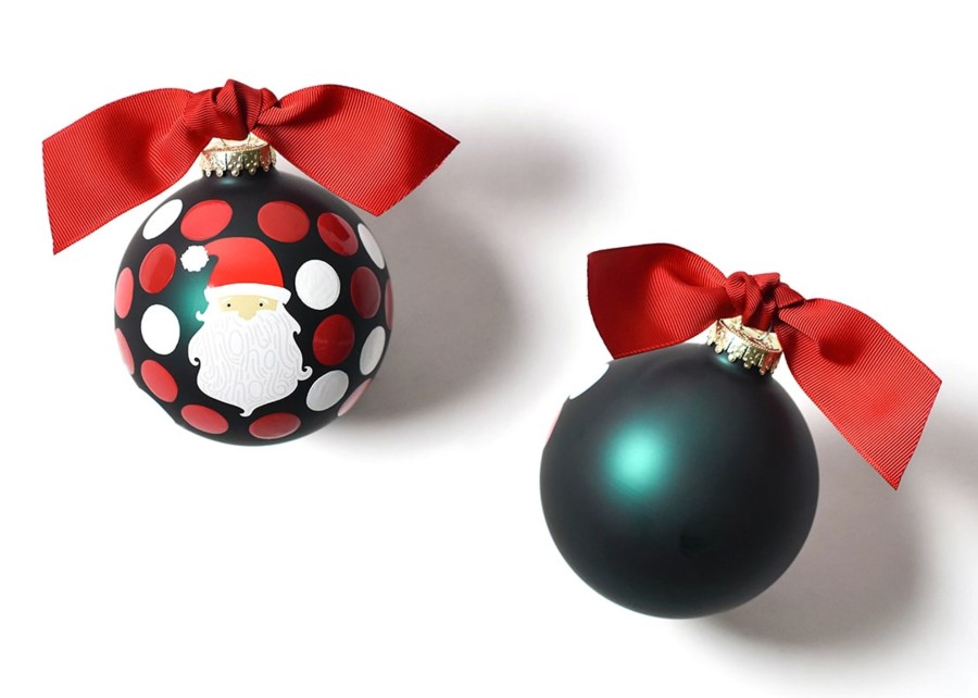 Holiday Ornaments | Coton Colors by Laura Johnson Ho Ho Santa Glass Ornament, Fair Skin