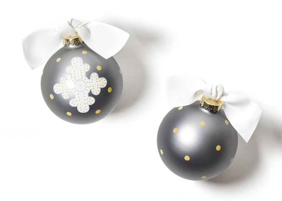 Religious Ornaments | Coton Colors by Laura Johnson Neutral Cross Glass Ornament