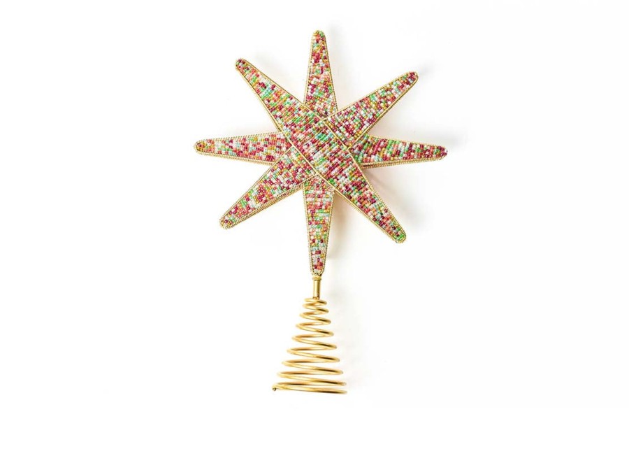 Seasonal Decor | Coton Colors by Laura Johnson Multi Beaded Star Large Tree Topper