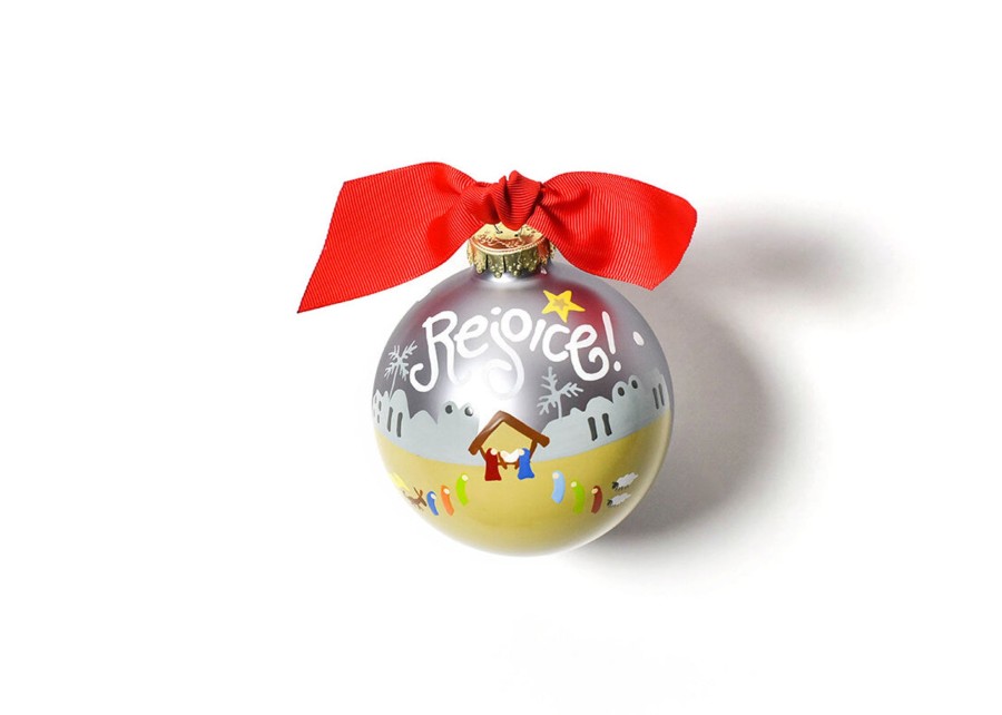 Religious Ornaments | Coton Colors by Laura Johnson Rejoice Nativity Glass Ornament