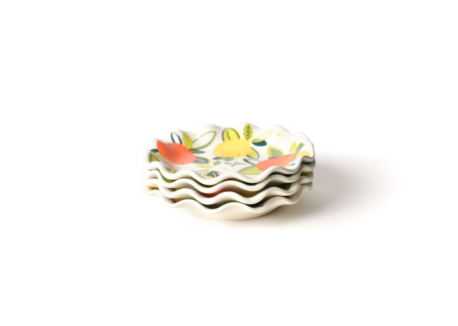 Shop All Dinnerware | Coton Colors by Laura Johnson Citrus Ruffle Salad Plate, Set Of 4