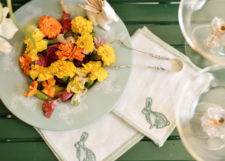 Shop All Dinnerware | Coton Colors by Laura Johnson Speckled Rabbit Rimmed Salad Plate