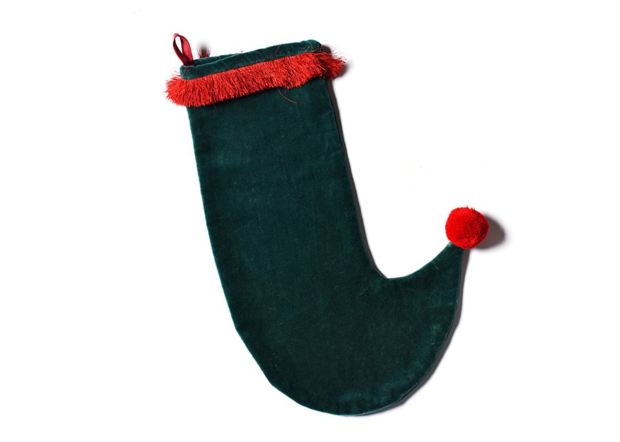 Seasonal Decor | Coton Colors by Laura Johnson Pine Velvet Stocking With Trim