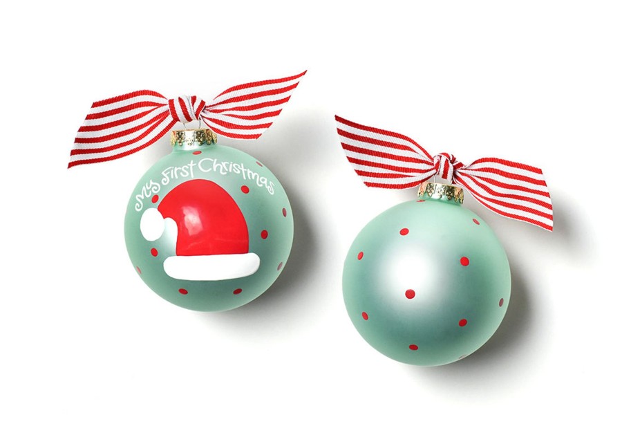 Babies & Children Ornaments | Coton Colors by Laura Johnson My First Christmas Hat Boy Glass Ornament