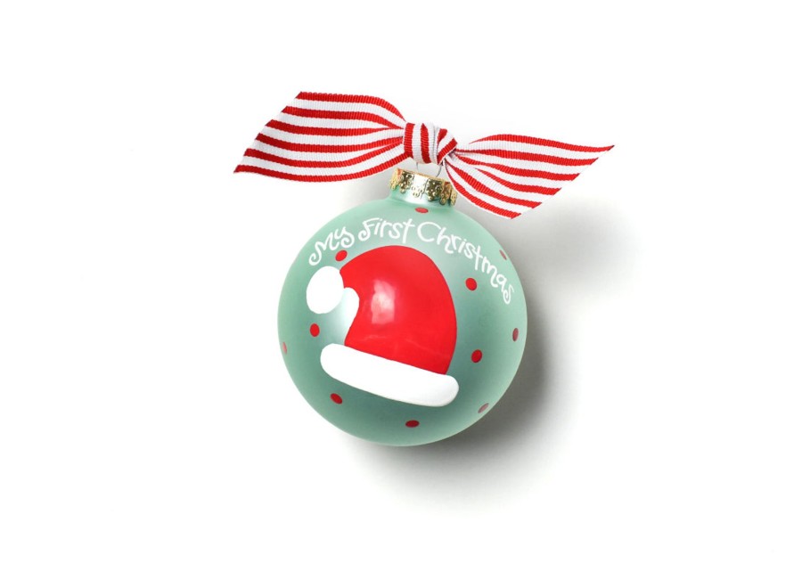 Babies & Children Ornaments | Coton Colors by Laura Johnson My First Christmas Hat Boy Glass Ornament