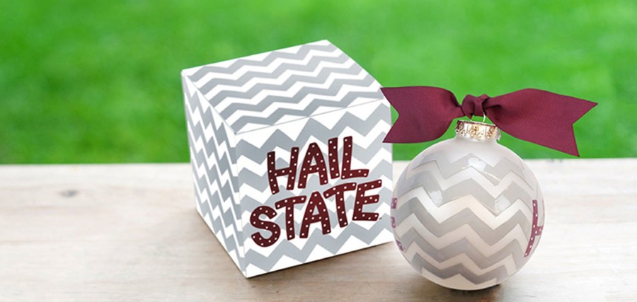 Collegiate Ornaments | Coton Colors by Laura Johnson Mississippi State Chevron Ornament