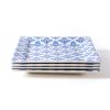 Shop All Serveware & Entertaining | Coton Colors by Laura Johnson Iris Blue Sprout Square Platter, Set Of 4