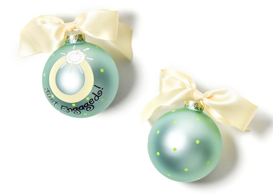 Wedding & Anniversary Ornaments | Coton Colors by Laura Johnson Just Engaged Glass Ornament