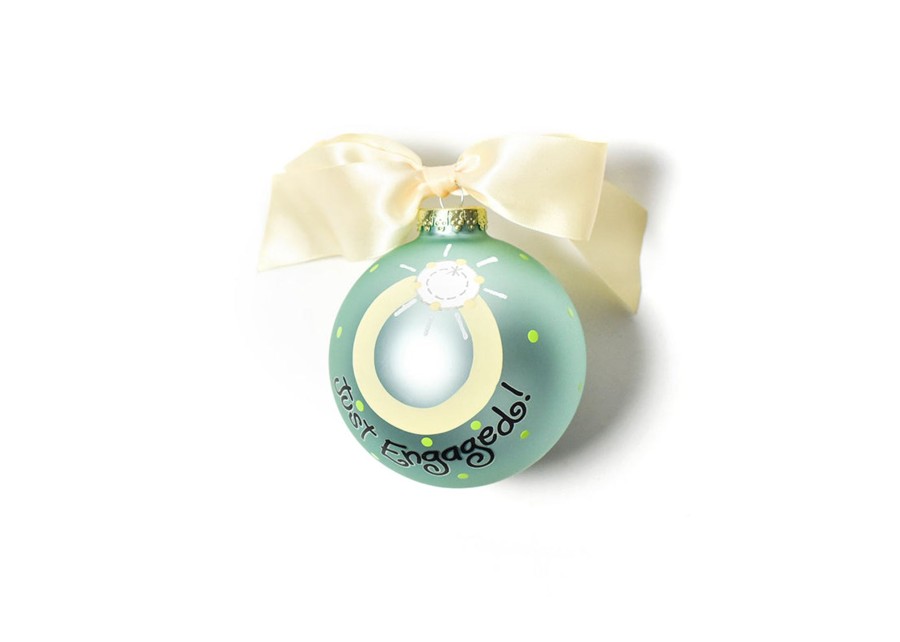 Wedding & Anniversary Ornaments | Coton Colors by Laura Johnson Just Engaged Glass Ornament