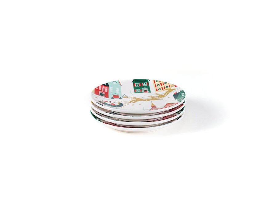 Shop All Dinnerware | Coton Colors by Laura Johnson Christmas In The Village Salad Plate, Set Of 4