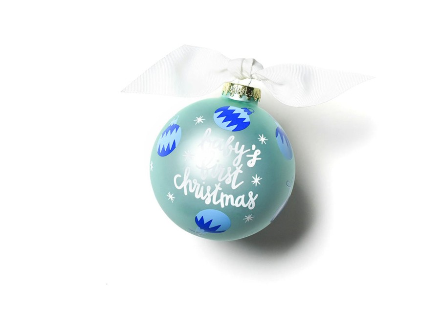 Babies & Children Ornaments | Coton Colors by Laura Johnson Blue Baby'S First Christmas Glass Ornament