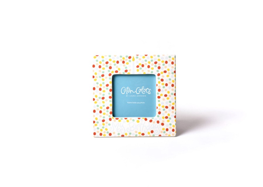 Shop All Celebrations | Coton Colors by Laura Johnson Blue Small Dot Birthday Square Frame