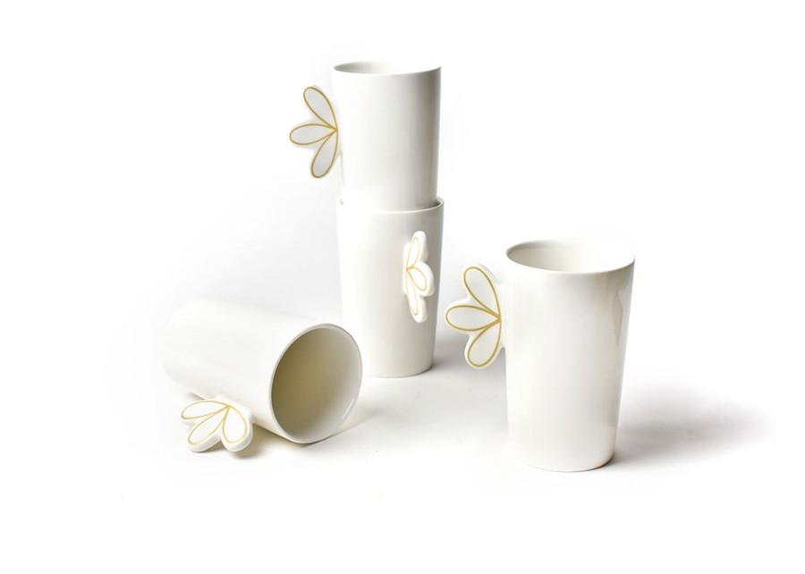 Sets | Coton Colors by Laura Johnson Deco Gold Scallop Mug, Set Of 4