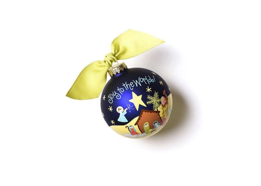 Religious Ornaments | Coton Colors by Laura Johnson Joy To The World Nativity Glass Ornament