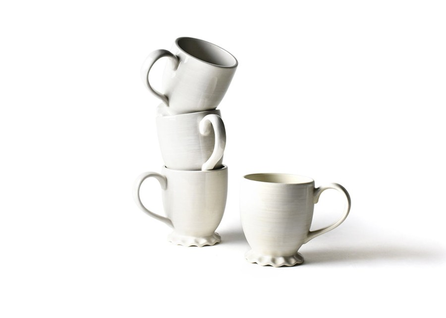 Sets | Coton Colors by Laura Johnson Signature White Ruffle Mug, Set Of 4