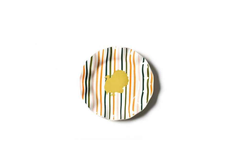 Shop All Dinnerware | Coton Colors by Laura Johnson Turkey Stripes Ruffle Plate