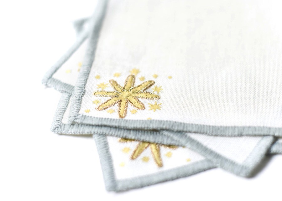 Cocktail Napkins | Coton Colors by Laura Johnson Gold Stars Cocktail Napkins, Set Of 4