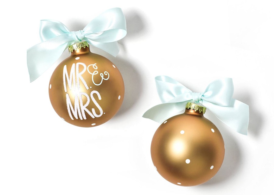 Wedding & Anniversary Ornaments | Coton Colors by Laura Johnson Mr. & Mrs. Glass Ornament