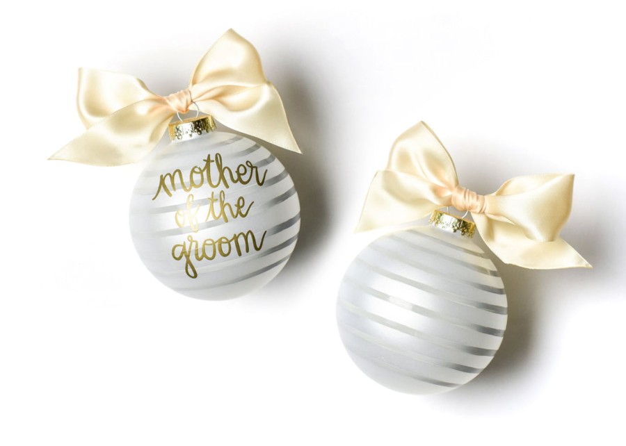 Wedding & Anniversary Ornaments | Coton Colors by Laura Johnson Stripe Mother Of The Groom Glass Ornament