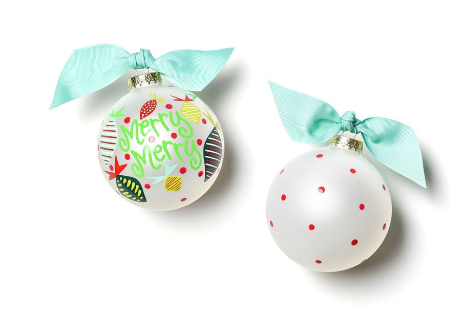 Holiday Ornaments | Coton Colors by Laura Johnson Merry Merry Baubles Glass Ornament