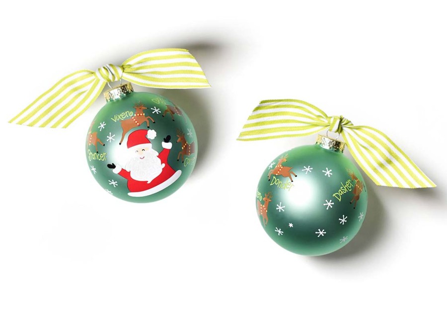 Holiday Ornaments | Coton Colors by Laura Johnson Christmas Calling Reindeer Glass Ornament