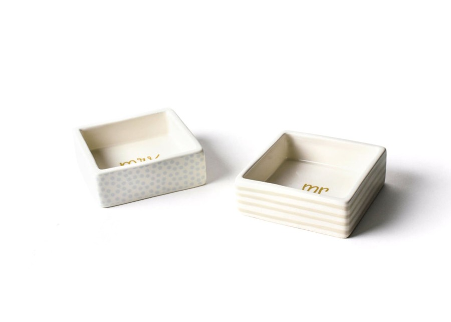 Shop All Celebrations | Coton Colors by Laura Johnson Mr. And Mrs. Square Trinket Bowls, Set Of 2