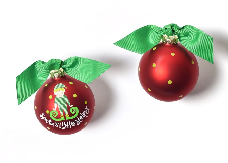 Babies & Children Ornaments | Coton Colors by Laura Johnson Santa'S Little Helper Boy Glass Ornament