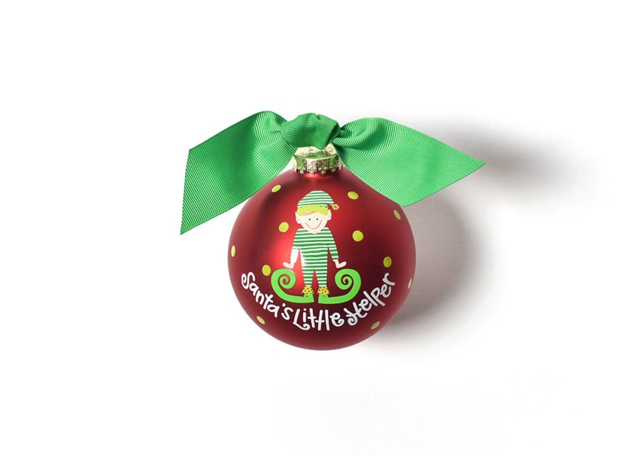 Babies & Children Ornaments | Coton Colors by Laura Johnson Santa'S Little Helper Boy Glass Ornament